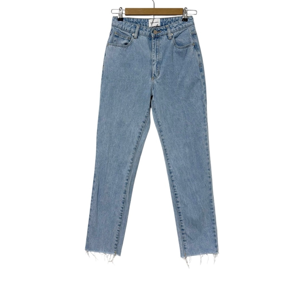 Abrand Jeans Size 26 High Slim‎ Light Wash Jeans Raw Hem City Denim Casual
